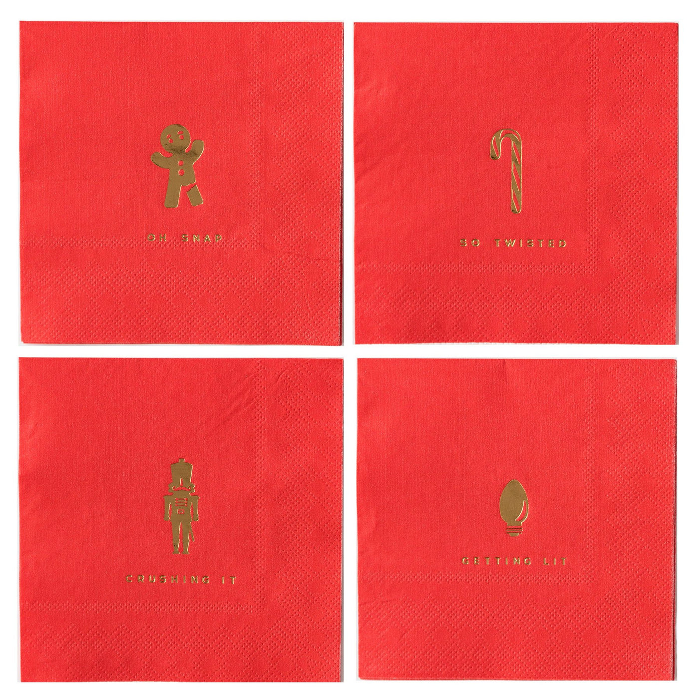 Red Holiday Cocktail Napkins