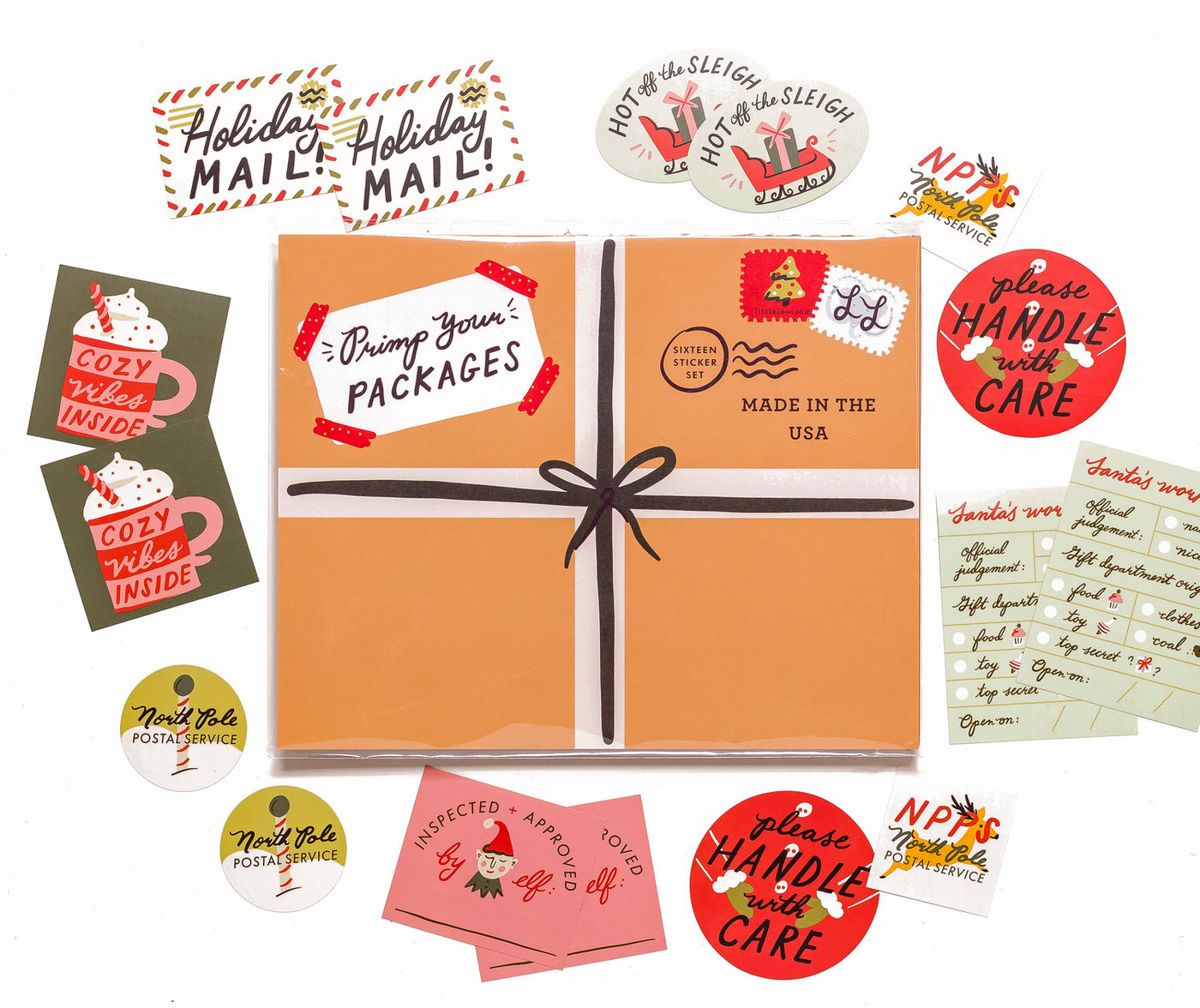Primp Your Packages Holiday Sticker Set