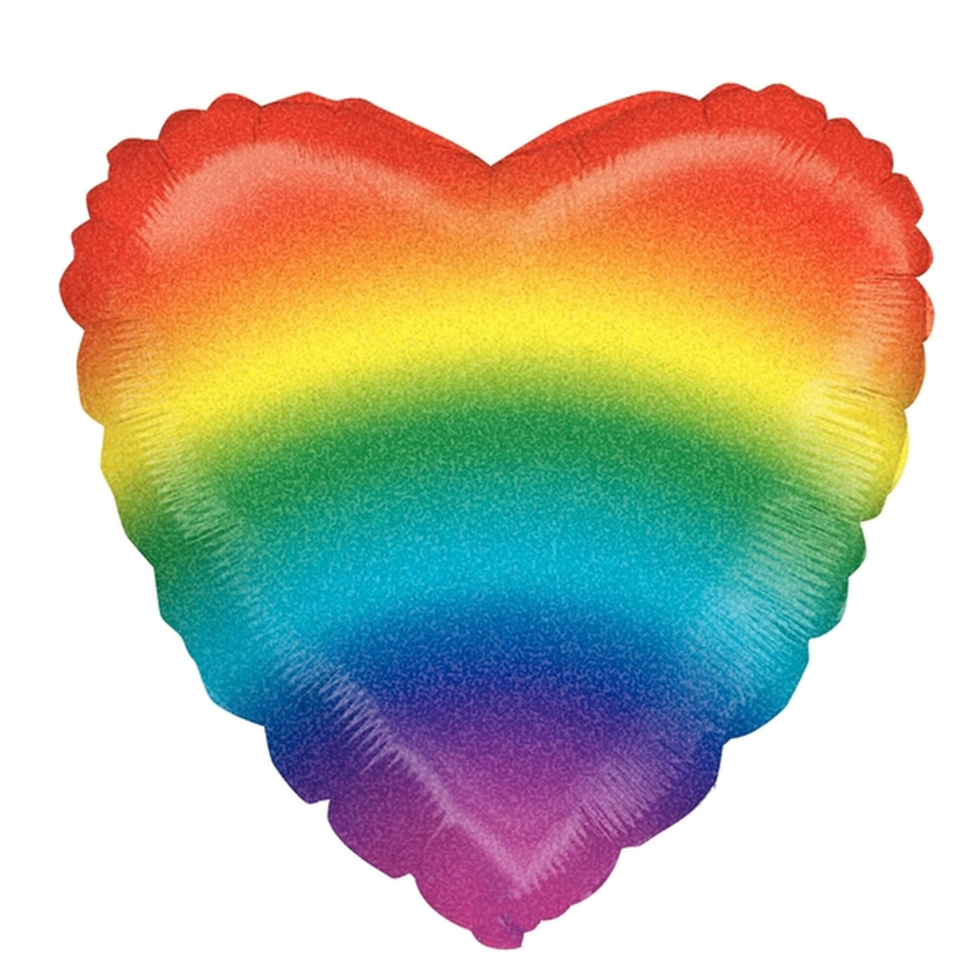 Rainbow Striped Holographic Heart Balloon