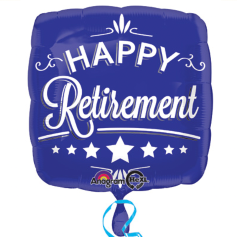 Large Blue Retirement Balloon