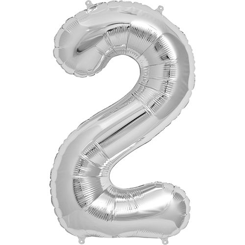 Silver Number Balloons