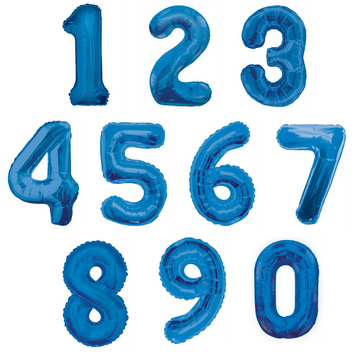 Bright Blue Number Balloon