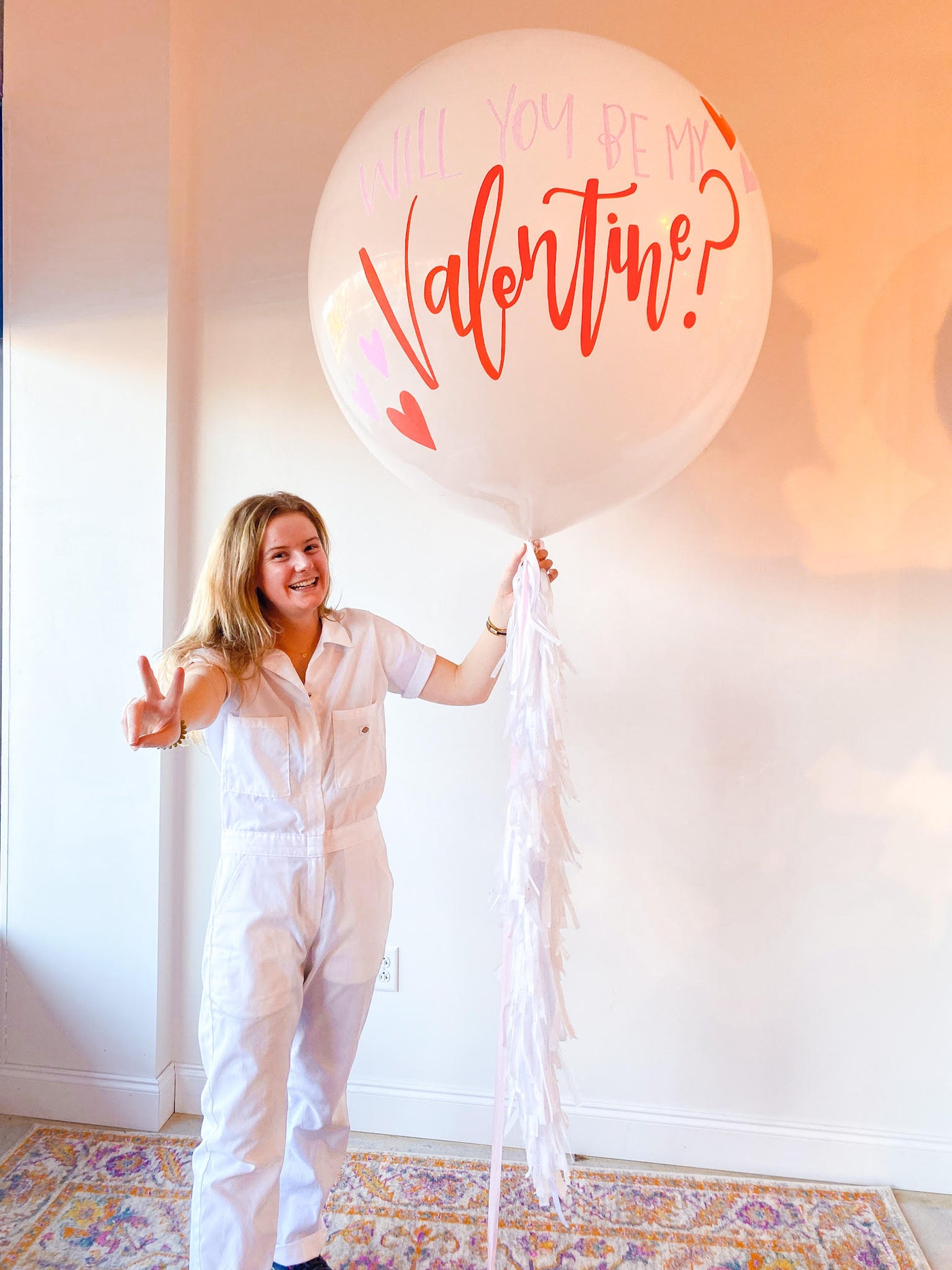 Will You Be My Valentine? Jumbo Balloon with Tassel