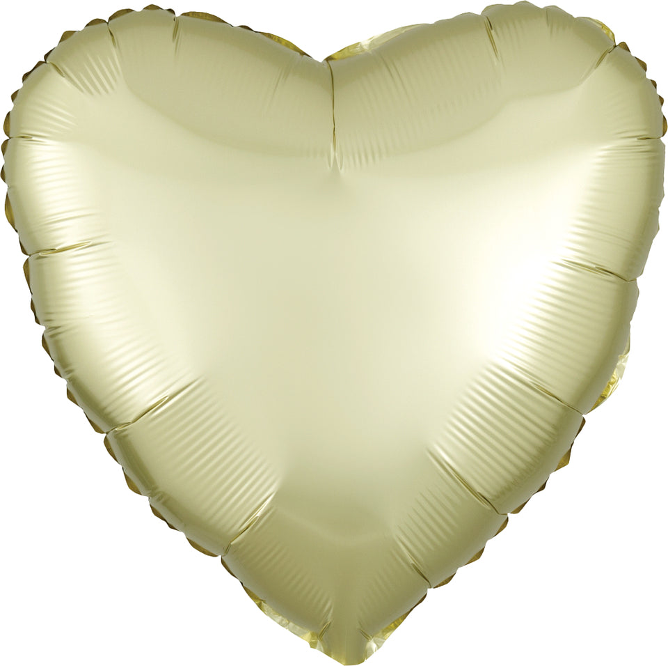 Yellow Satin Heart Balloon