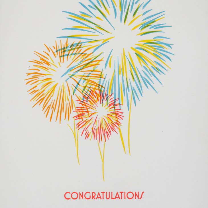 Fireworks - Illustrated Congratulations Card