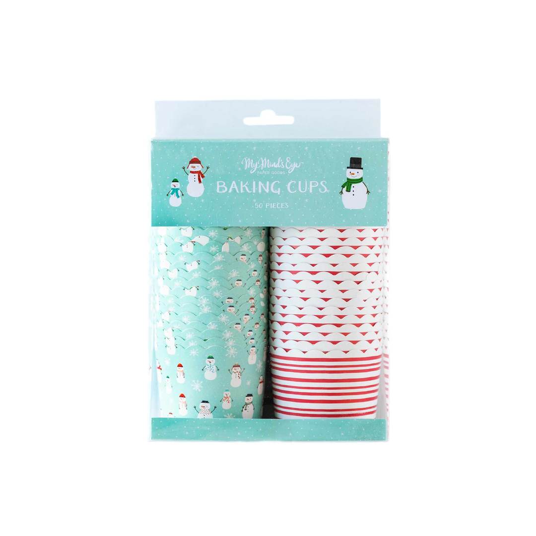 Snowman and Stripes Baking Cups