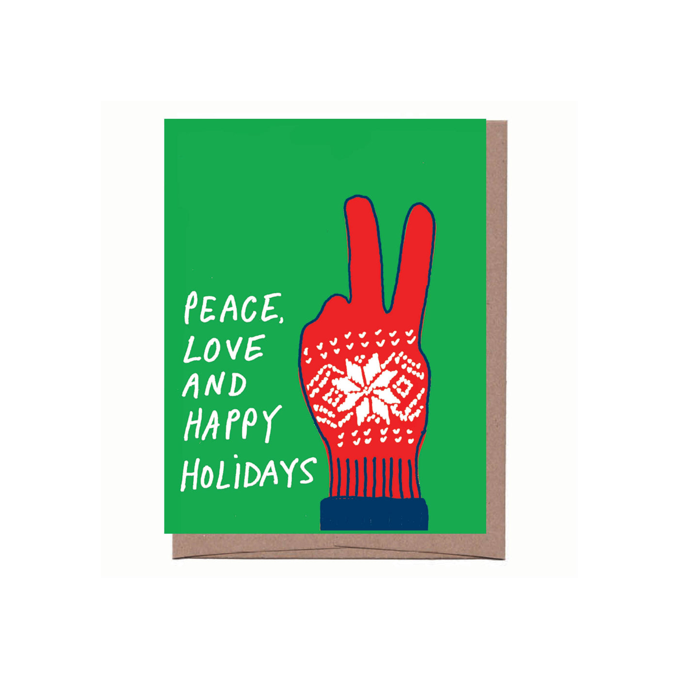 Peace Glove  Happy Holidays Greeting Card