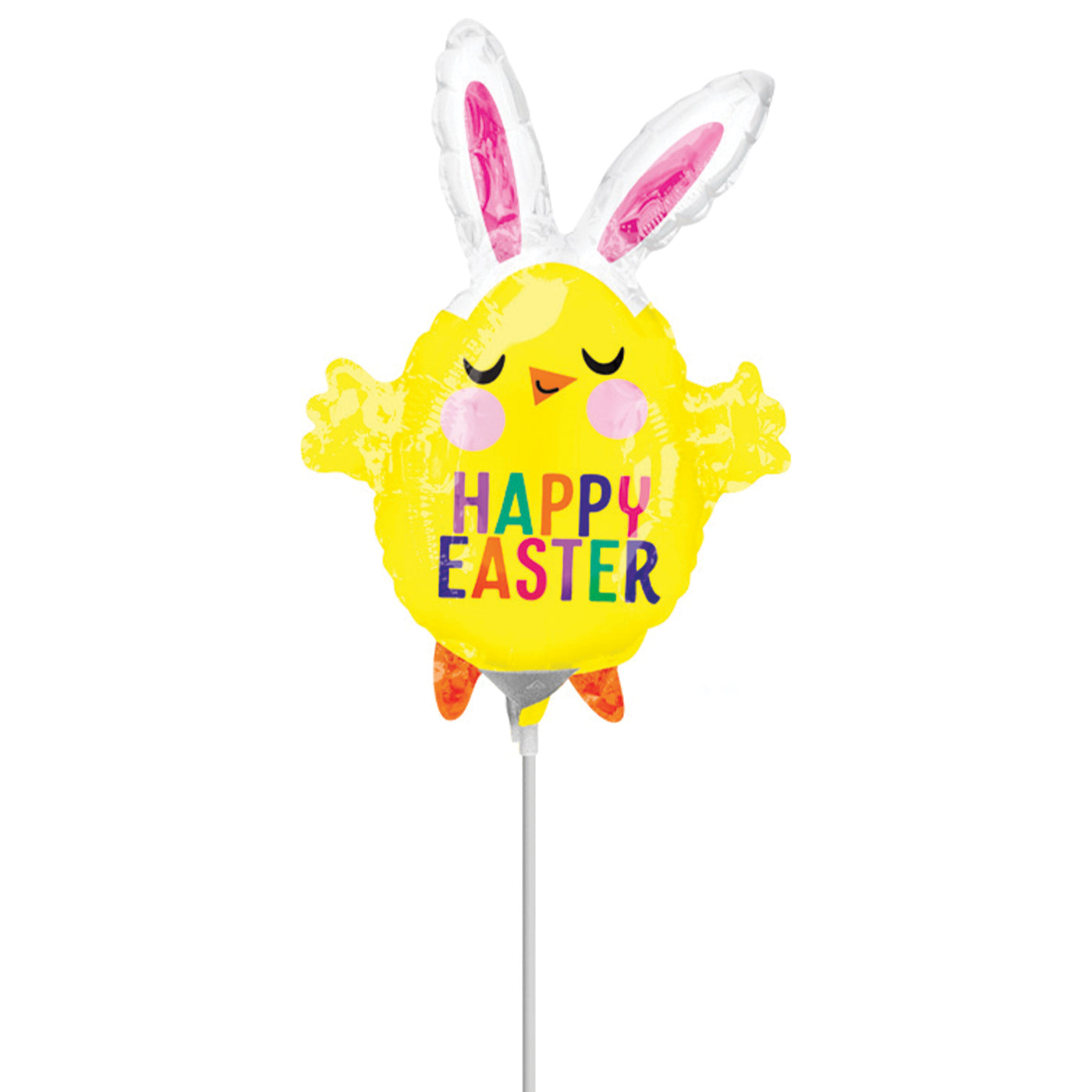 Easter Chick with Bunny Ears Balloon on a Stick