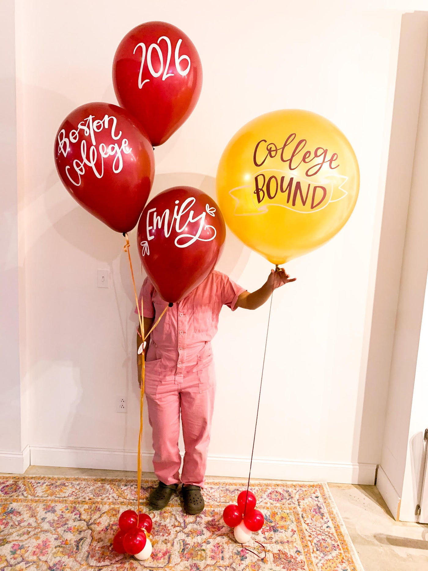 College Bound Medium Custom Jumbo with 3 Custom Balloons