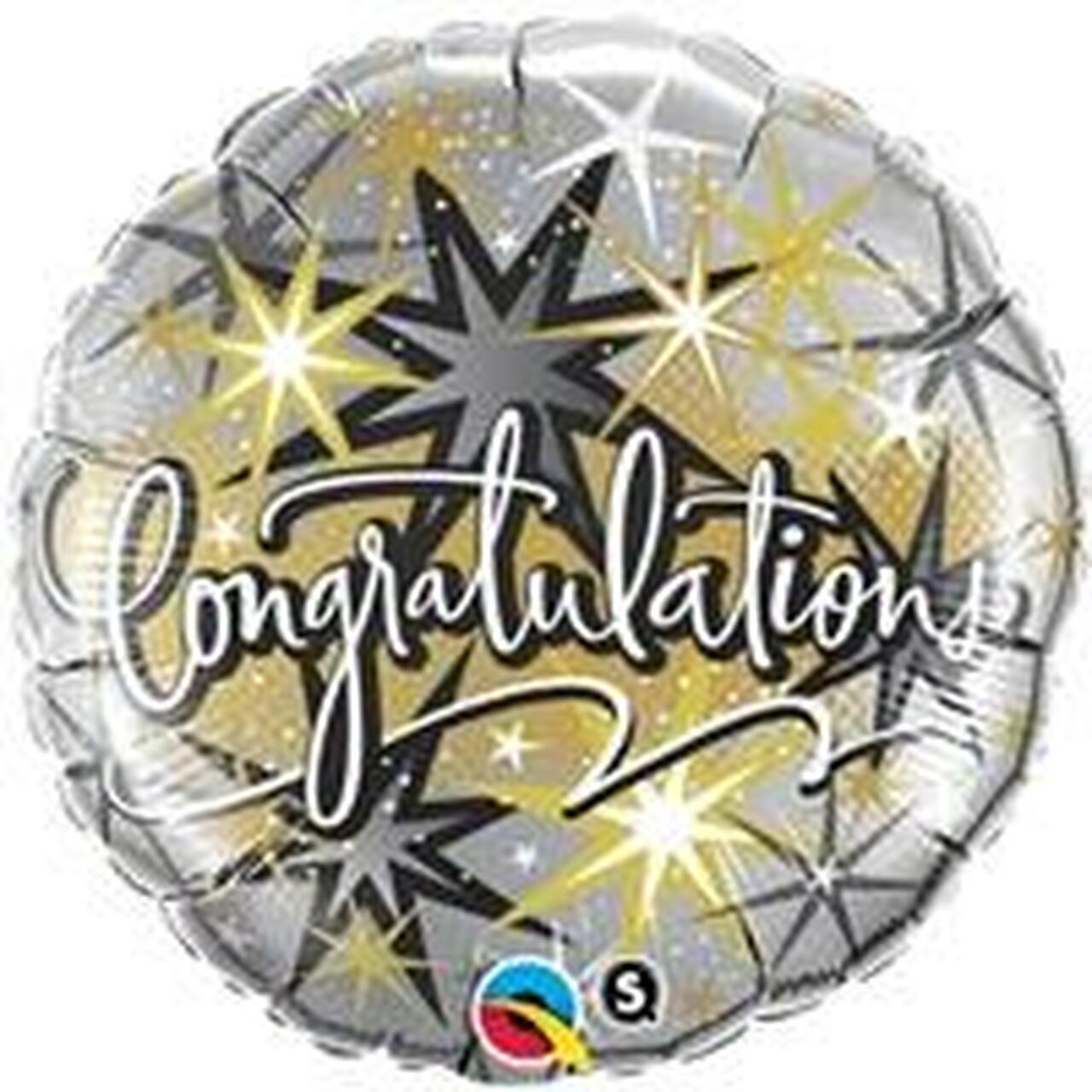 Silver and Gold Congratulations Micro-Foil Balloon