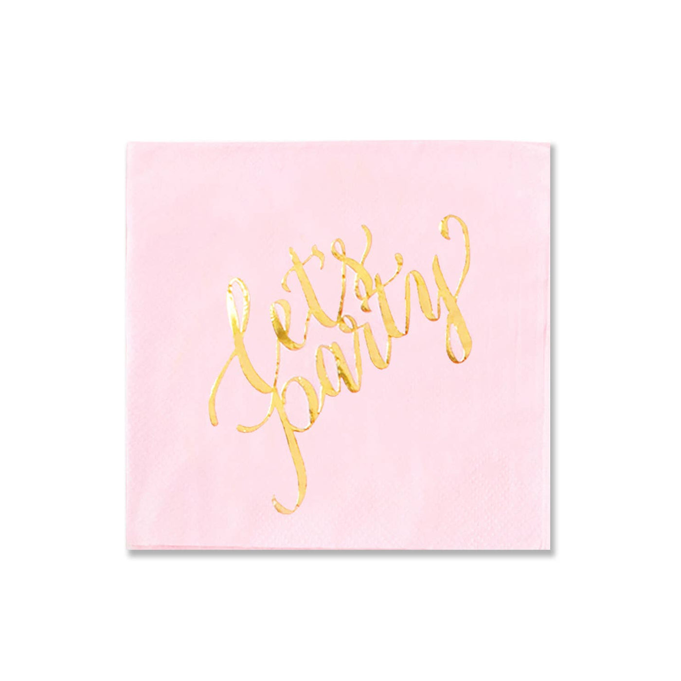 Let's Party Pink and Gold Cocktail Napkins