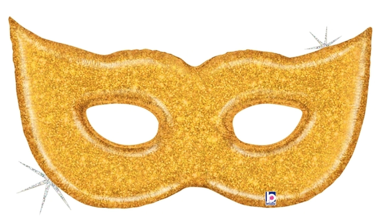 Glitter Gold Holographic Mask Balloon
