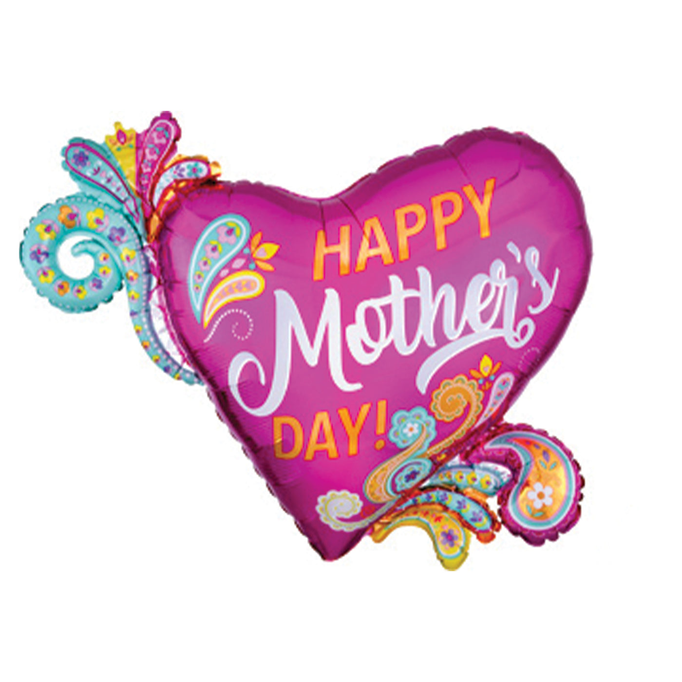 Happy Mother's Day Paisley Heart Balloon