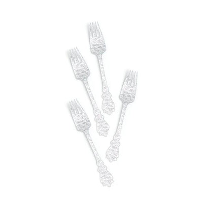 Silver Acrylic Forks Set
