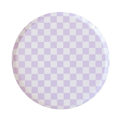 Purple Checkered Dinner Plates