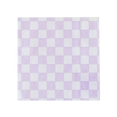 Purple Checkered Large Napkins