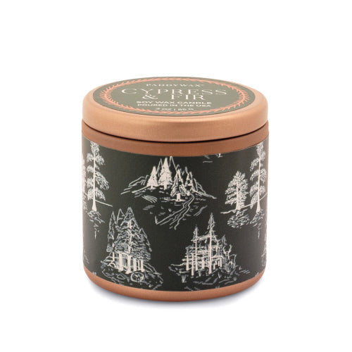 Cypress & Fir Green Copper Tin Candle