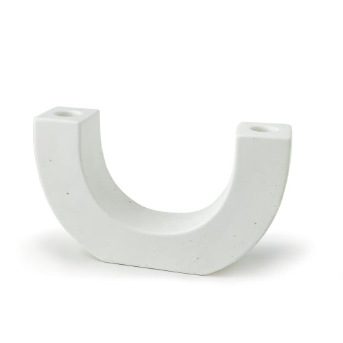 U-Shaped Ceramic Taper Holder in White