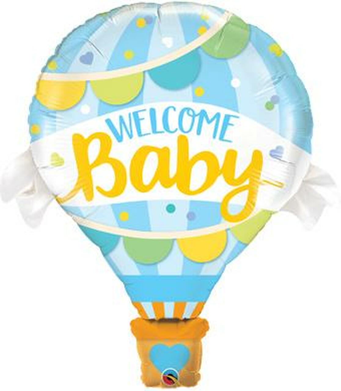 Welcome Baby Blue Hot Air Balloon